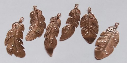 Judy Larson's Copper Feather Earrings - , Metalwork, Butane Torch, Soldering, Solder, copper feather earrings